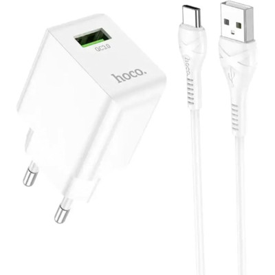 Мережевий зарядний пристрій Hoco C98A Proton + USB Type-C White