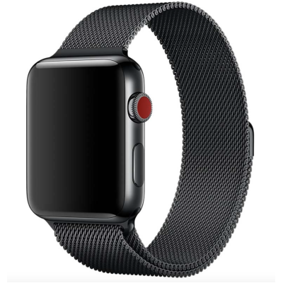 Ремінець Milanese Loop Design для Apple watch 42mm/44mm/45mm/49mm (Чорний)