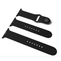 Силіконовий ремінець для Apple Watch Sport Band 42 / 44 / 45 / 49 (S/M & M/L) 3pcs (Чорний / Black)