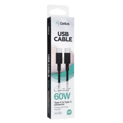 Кабель USB Gelius Contact GP-UC112 60W (2m) Type-C/Type-C Black