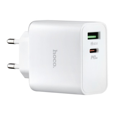 Мережевий зарядний пристрій Hoco C113A 65W PD White