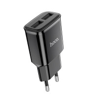 Мережевий зарядний пристрій Hoco C88A Star round dual port Black