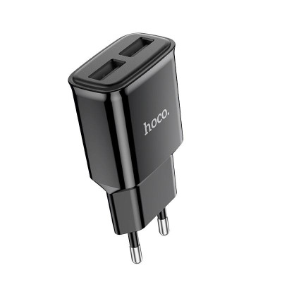 Мережевий зарядний пристрій Hoco C88A Star round dual port Black