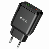 Мережевий зарядний пристрій Hoco N5 Favor 20W PD+QC3.0 Black