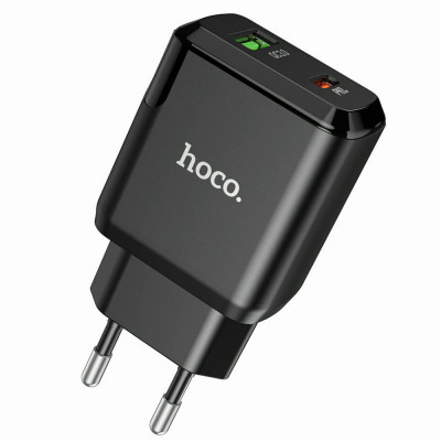 Мережевий зарядний пристрій Hoco N5 Favor 20W PD+QC3.0 Black