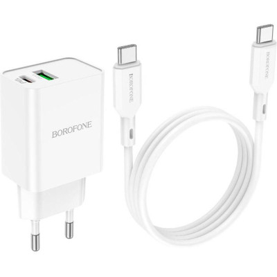 Мережевий зарядний пристрій Borofone BA69A Resource Type-C to Type-C White
