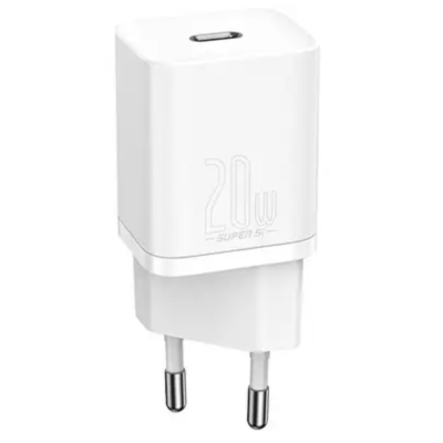 Мережевий зарядний пристрій Baseus Super Silicone PD Charger 20W White