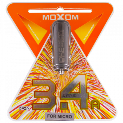 Автомобільний зарядний пристрій Moxom 2 in 1 KC-12 Black