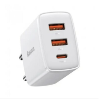 Мережевий зарядний пристрій Baseus Compact Quick Charger 2U+C 30W EU White
