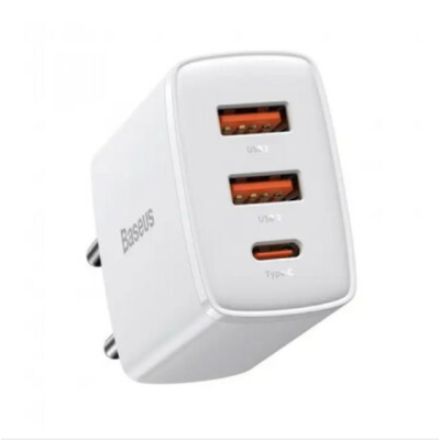 Мережевий зарядний пристрій Baseus Compact Quick Charger 2U+C 30W EU White