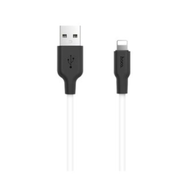 Кабель HOCO X21 USB to iP 2A, 1m, silicone, TPE connectors, Black+White