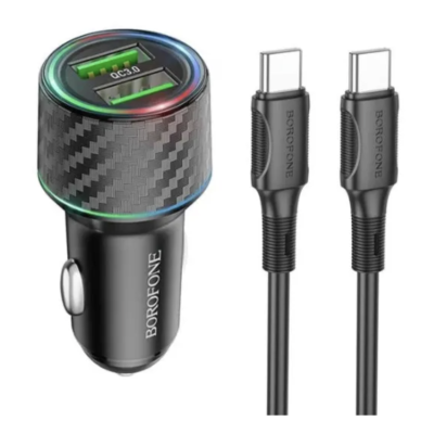 Автомобільний зарядний пристрій Borofone BZ21 Type-C - Type-C Black
