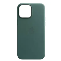 Чохол Шкіряний Leather case (AA) with MagSafe для Apple iPhone 14 (Pine Green)