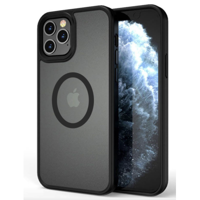 TPU+PC чохол Metal Buttons with MagSafe для Apple iPhone 13 Pro Max (6.7") (Чорний)