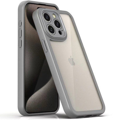 TPU чохол Transparent + Colour 1,5mm для Apple iPhone 15 Pro (6.1") Grey