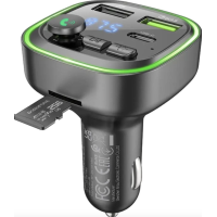 FM-модулятор BOROFONE BC48 Broad QC3.0 / 2xUSB / 1xType-C 18W / bluetooth Black