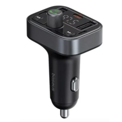 FM-трансмітер Baseus S-09 pro Bluetooth FM Launcher 2USB + Type-C - Black
