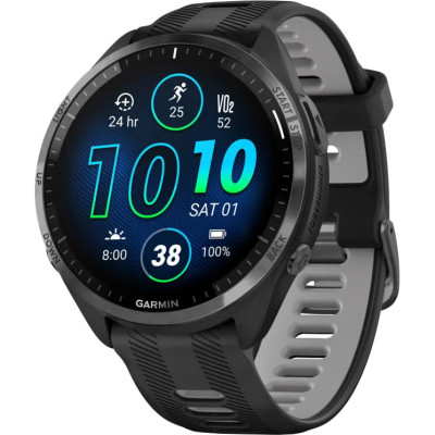 Спортивний годинник Garmin Forerunner 965 Carbon Gray Titanium Bezel w. Blk Case and Blk/Powder Gray