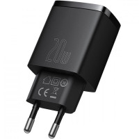 Мережевий зарядний пристрій 1USB + Type-C Baseus Compact Quick Charger 20W Black