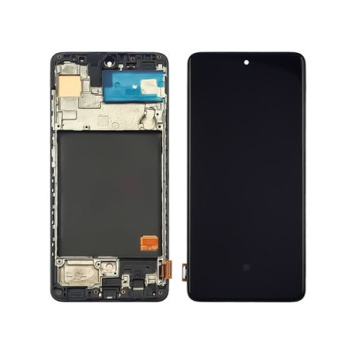 Дисплей для Samsung A515 Galaxy A51 (2020) с чёрным тачскрином и корпусной рамкой (с широким ободком