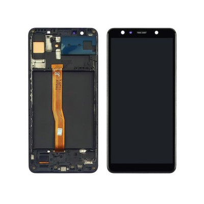 Дисплей для Samsung A750 Galaxy A7 (2018) с чёрным тачскрином и корпусной рамкой