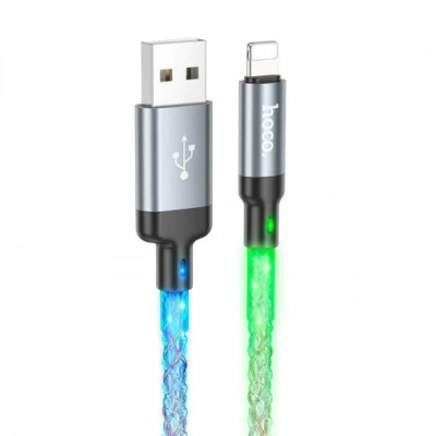 Кабель Hoco U112 Shine USB to Lightning 1m Gray