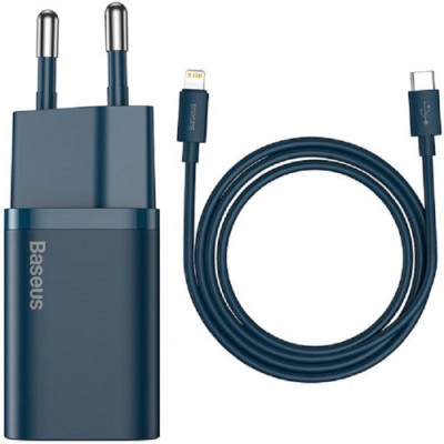 Мережевий зарядний пристрій BASEUS Type-C to Lightning cable Super Si Quick Charger Sets blue