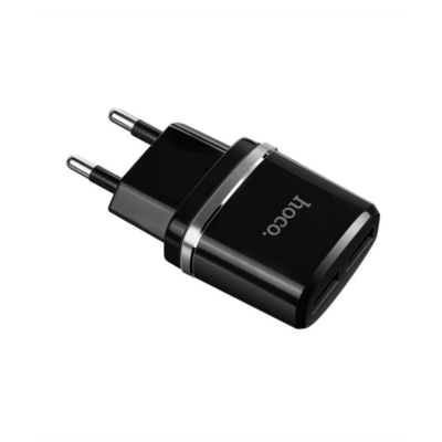 Мережевий зарядний пристрій Hoco C12 2.4A 2USB Black