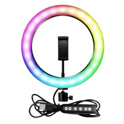 Кільцева LED лампа RGB MJ26 USB 26 см