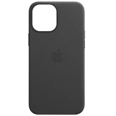 Шкіряний чохол Leather Case (AA Plus) with MagSafe для Apple iPhone 13 Pro Max (6.7") Black