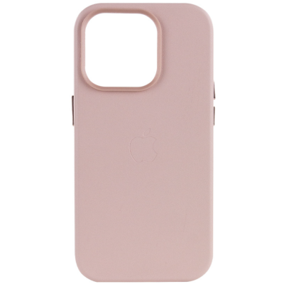 Шкіряний чохол Leather Case (AA Plus) with MagSafe для Apple iPhone 14 Pro (6.1") Sand Pink