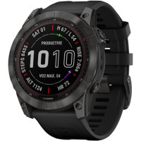 Смарт-часы Garmin Fenix 7X Sapphire Solar Carbon Gray DLC Titanium with Black Band
