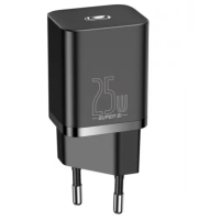 Мережевий зарядний пристрій Baseus Super Silicone PD Charger 25W Black