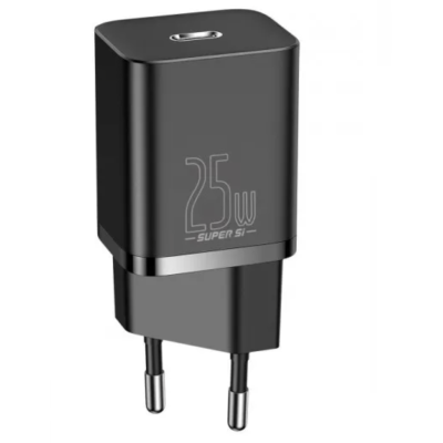 Мережевий зарядний пристрій Baseus Super Silicone PD Charger 25W Black