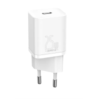 Мережевий зарядний пристрій Baseus Super Silicone PD Charger 25W White