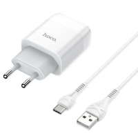 Мережевий зарядний пристрій Hoco C102A + USB - USB-C White