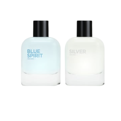 Туалетна вода для чоловіків ZARA Комплект Silver + Blue Spirit 2×80mll