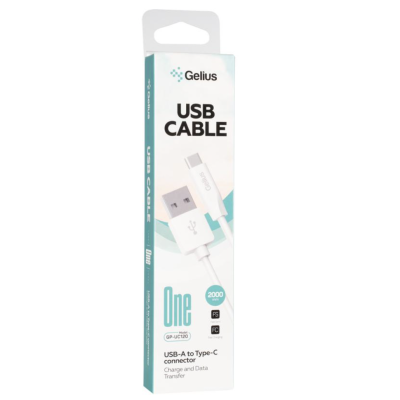 Кабель USB Gelius One GP-UC120 (2m) Type-C White
