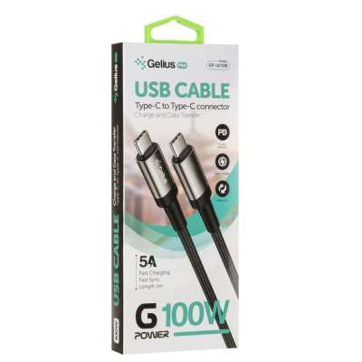 Кабель USB Gelius Pro G-Power GP-UC108 100W Type-C/Type-C Black