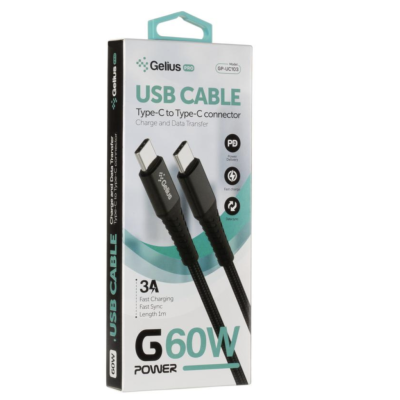 Кабель USB Gelius Pro G-Power GP-UC103 60W Type-C / Type-C Black