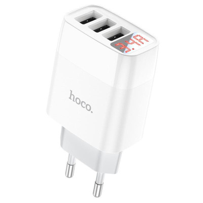 Мережевий зарядний пристрій Hoco C93A Easy charge 3-port White