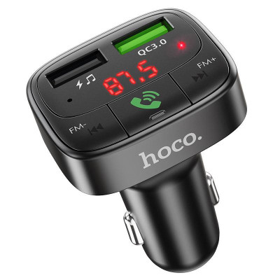 FM-модулятор Hoco E59 Promise QC3.0 car BT FM transmitter Black