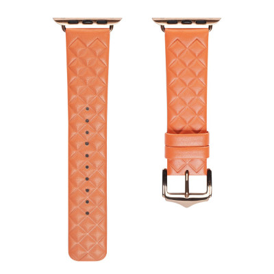 Ремінець шкіряний Hoco WA18 з класичною защіпкою для Apple Watch 42/44/45/49mm (Orange)