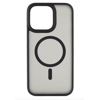 TPU+PC чохол Metal Buttons with MagSafe Colorful для Apple iPhone 15 (6.1") (Чорний)
