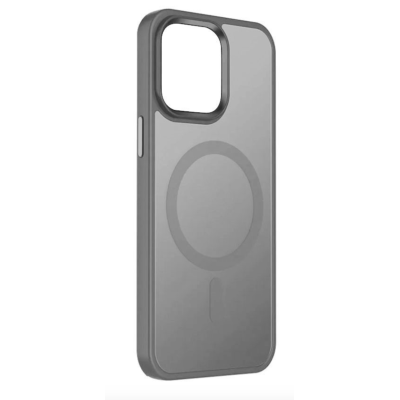 TPU+PC чохол Metal Buttons with MagSafe Colorful для Apple iPhone 15 Pro Max (6.7") (Сірий)