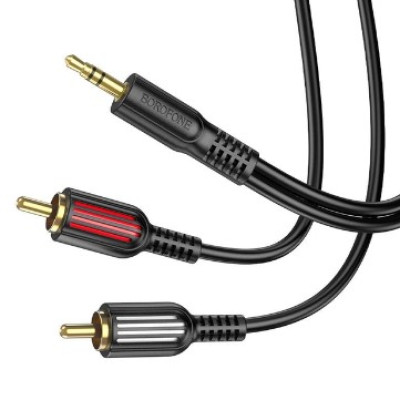 Кабель Borofone BL11 mini-jack 3.5 мм - 2RCA 1.5м Black