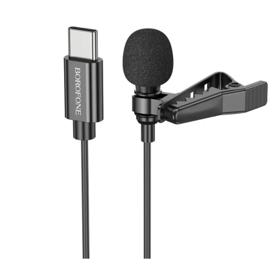 Мікрофон петличний Borofone BFK11 Elegant lavalier Type-C Black
