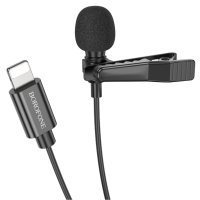 Мікрофон петличний Borofone BFK11 Elegant lavalier Lightning Black