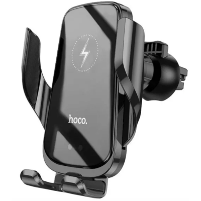 Автомобільний магнітний тримач з зарядкою HOCO CA202 wireless fast charge car holder Black