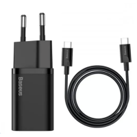Мережевий зарядний пристрій BASEUS Type-C to Type-C cable Super Si Quick Charger Sets Black